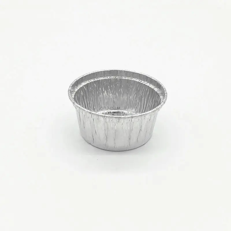 खाद्य ग्रेड 150ml दौर चांदी खाद्य पैकिंग कप बेकिंग उपयोग डिस्पोजेबल एल्यूमीनियम पन्नी मफिन धूपदान