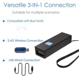 EVAWGIB-miniescáner de código de barras, lector de código de barras portátil, USB, con cable/diente azul/2,4G, inalámbrico, 1DCCD, para iPad, iPhone, Android, tableta y PC - Product Image 3