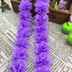 厂家直销5厘米多色雪纺花边缎带泳帽立体花多用途花边各种工艺品 - Product Image 6