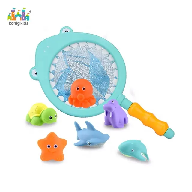 Konig Ensemble de jouets de pêche pour enfants avec filet de bain pour bébés