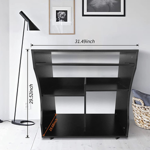 DU'S-MESA DE JUEGOS sencilla y moderna para ordenador, mesa de madera con bandeja para teclado, escritorio de aprendizaje negro con cajones - Product Image 4