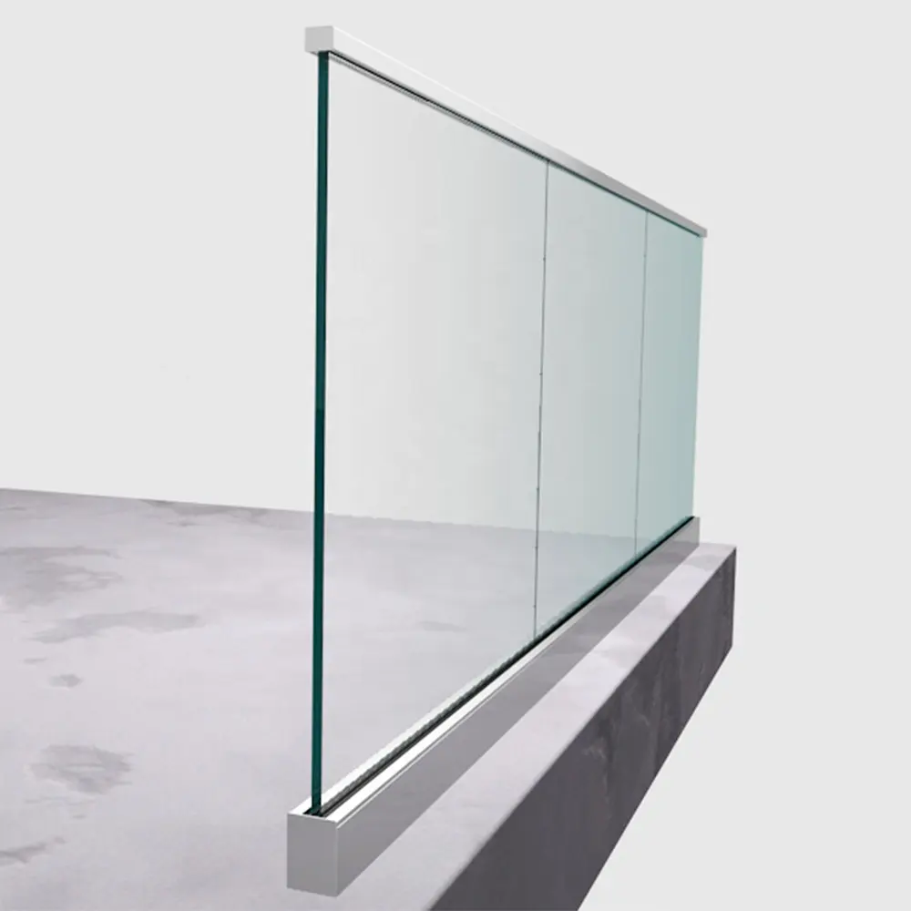 Uzzdss — balustrade de balcon en verre en acier inoxydable trempé,» en forme de carré, intérieur et extérieur, bon marché