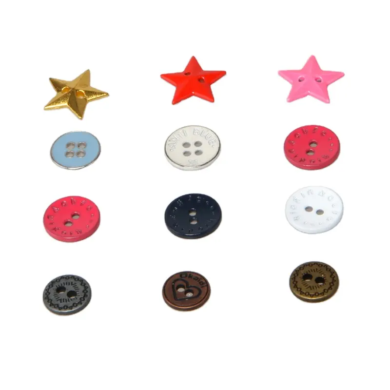 Botões de metal do logotipo personalizado para roupa com furos