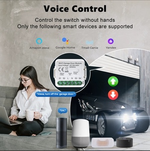 AC100-240V TUYA Mini WIFI Garagentor-Modul-Sets mit Draht Magnets ensor Unterstützung Alexa, Google Home Sprach steuerung, Timer - Product Image 5