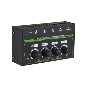 Amplificador de auriculares Estéreo de 4 canales Amplificador de auriculares Mini amplificador de audio con adaptador de corriente DC 12V 6,35mm Interfaz de entrada/salida - Product Image 1
