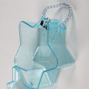 子供用ポータブルプラスチックトートバッグ化粧品星型ジュエリー収納ボックスデスクトップイヤリング & リング収納