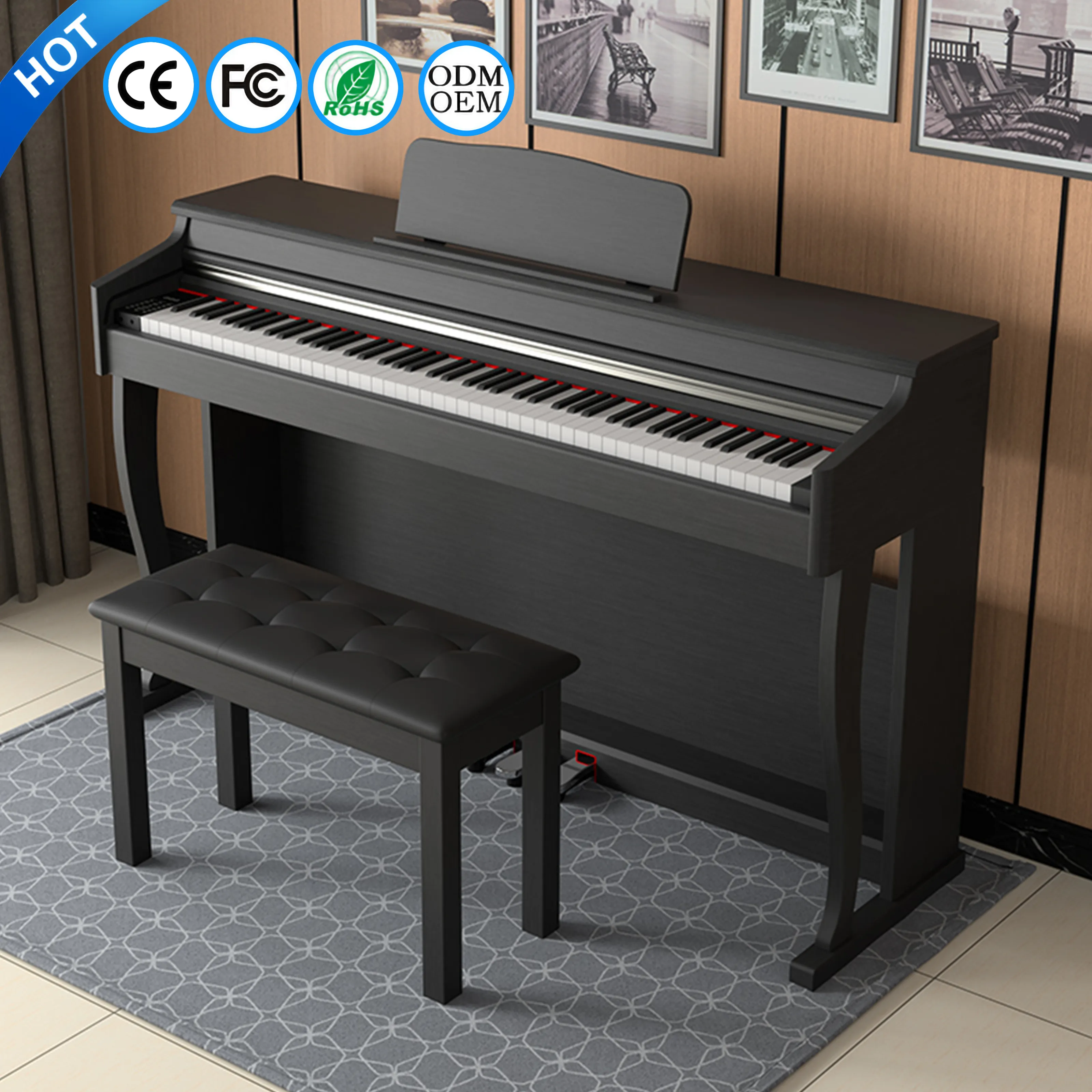 Piano Elektrik Grand Electronique 88 Sentuh Keyboard Digital Piano Digital 88 Tuts Instrumen Keyboard Piano