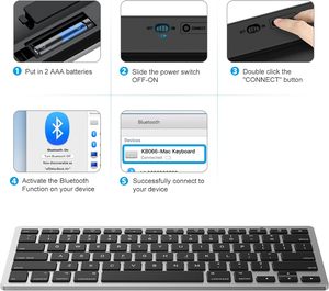 OEM Black White Colourful <strong>Keyboard</strong> Wireless <strong>bluetooth</strong> Korean <strong>Keyboard</strong> Smallest <strong>bluetooth</strong> <strong>Keyboard</strong> for Tablet Pc - Product Image 2