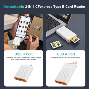 Portable 2-in-1 USB Type C Card <strong>Reader</strong> <strong>New</strong> <strong>Style</strong> 10Gbps Transmission Speed Compatible SD3.0 CFexpress Type B Cards External - Product Image 6