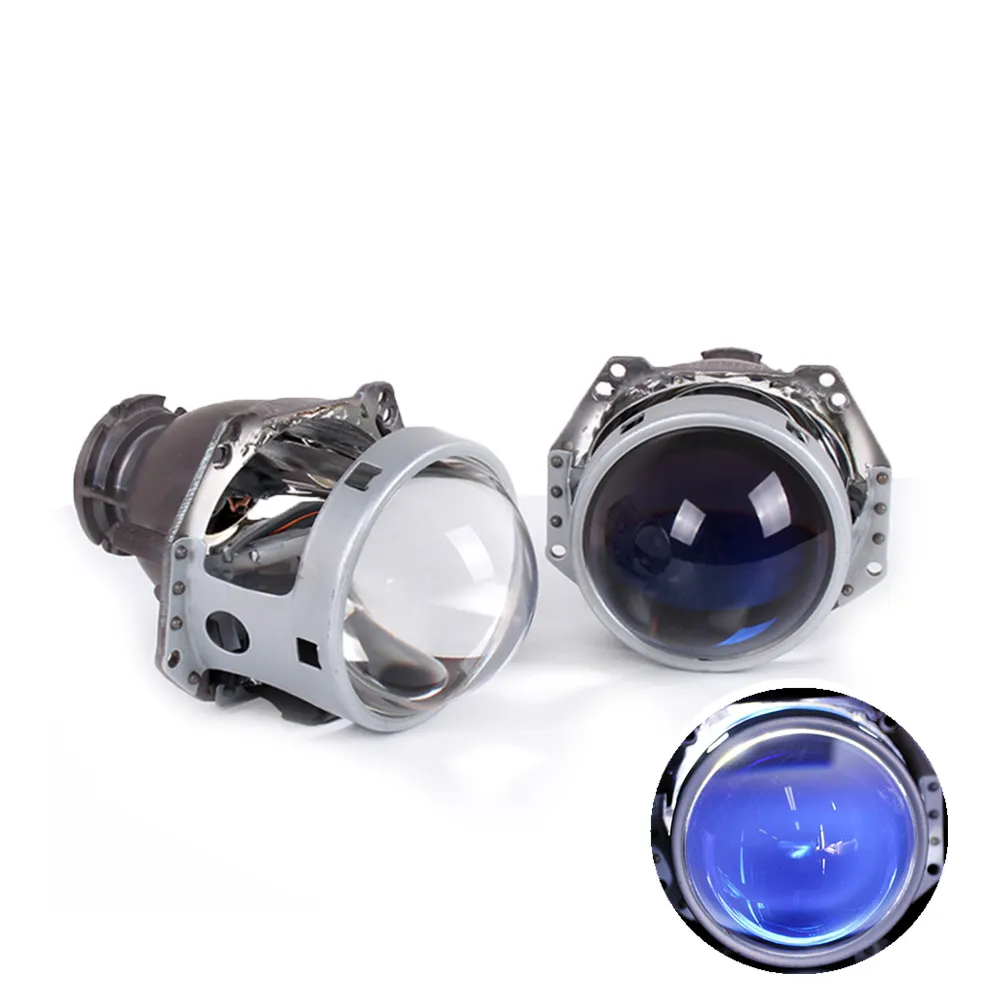 Bi xenon hid projektör lens mavi kaplama projektör lens ampul tipi d1 d2 d3 d4 değiştirmek lens araba xenon kiti meclisi koito