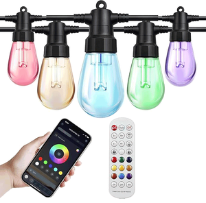 Smart <strong>Color</strong> <strong>Changing</strong> <strong>LED</strong> Outdoor String Lights 27ft, APP & Remote Control, IP66 Waterproof, 10 Bulbs For Patio & Garden - Product Image 1