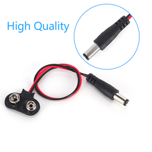 Clip batteria 9V personalizzabile 2.1mm X 5.5mm maschio spina DC 9V connettore per <span class=keywords><strong>Arduino</strong></span> elettronica studente esperimento stelo progetto