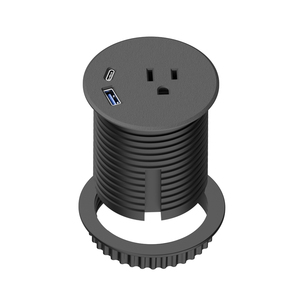 <strong>UK</strong>/US/EU Standard Mini Flush <strong>Mounted</strong> Desk Socket Circular Type Furniture Desktop Plug Hole Socket Round Power Grommet - Product Image 2
