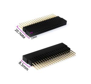 2x20 (40 Pin) intestazione impilabile passo 0.1 pollici femmina Extra alta compatibile con intestazione Raspberry Pi A +/B +/Pi 2/Pi 3 Extra alta