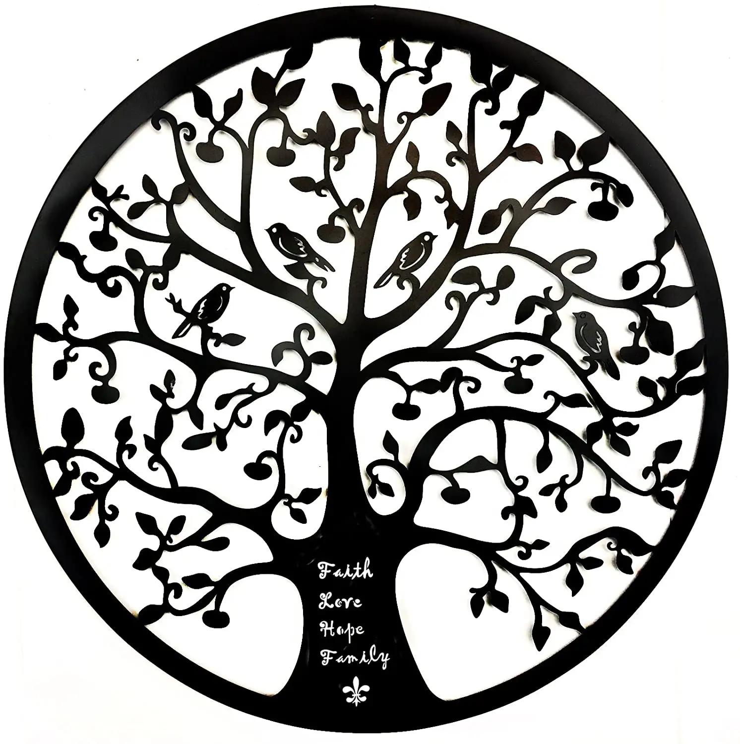 愛の信仰希望家族の心に強く訴える生命の木メタルウォールアート24インチ