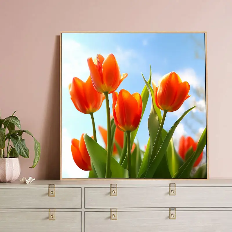 Tinta Acrílica Por Número Cenário Do Jardim Desenho Na Lona DIY tulipa Imagens Por Números Para Kits Adultos Art Gift Home Decor