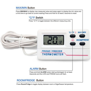 Termómetro digital comercial para nevera y congelador LCD con alarma Sensor de temperatura compatible con OEM/ODM para caja enfriadora de vacunas - Product Image 6