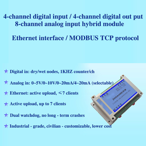 イーサネットリレー出力4リレー出力8アナログ入力RS485 & Modbus TCP産業用DINレールI/Oモジュール - Product Image 6