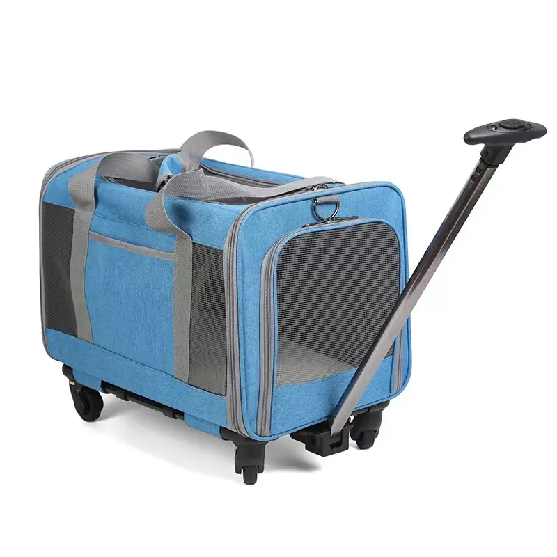 Transporteur pour animaux de compagnie approuvé par la compagnie aérienne transporteur pour chiens avec roues transporteur pour animaux de compagnie roulant extensible détachable