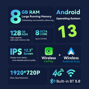 1920*720 Qualcomm Android 13 per Mercedes Benz classe C W204 2011-2014 autoradio schermo multimediale Stereo Audio 4G navigazione GPS - Product Image 2