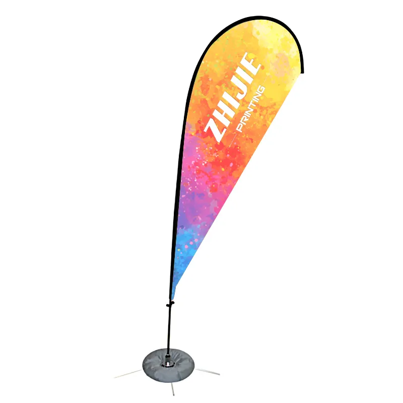 Лучшая цена, короткое время выполнения, летающая капля, угловая наклона, рекламный флаг с изображением пляжного пера