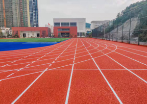 Standard PU and <strong>EPDM</strong> Hybrid Athletic Track Sports Flooring Tartan Running Track with High Performance Rubber Granule - Product Image 2
