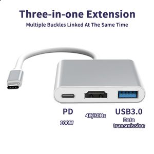 High Performance Aluminum <strong>Type</strong> <strong>c</strong> <strong>Usb</strong> <strong>3.1</strong> to USB3.0/ hd /<strong>type</strong> <strong>c</strong> 3in 1 <strong>Adapter</strong> for Sale - Product Image 2