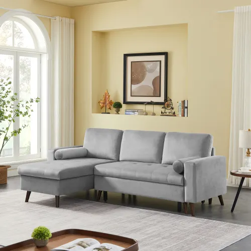 88 "reversível puxar Sleeper secional armazenamento sofá-cama, canto sofá-cama com armazenamento Chaise esquerda/direita Handed Chaise