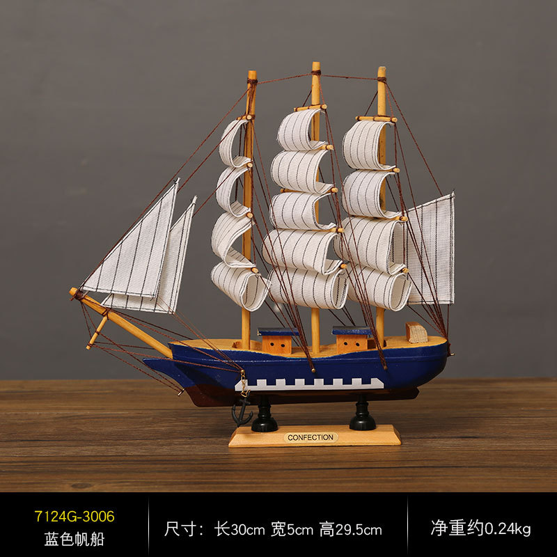 3006-30cm voilier bleu
