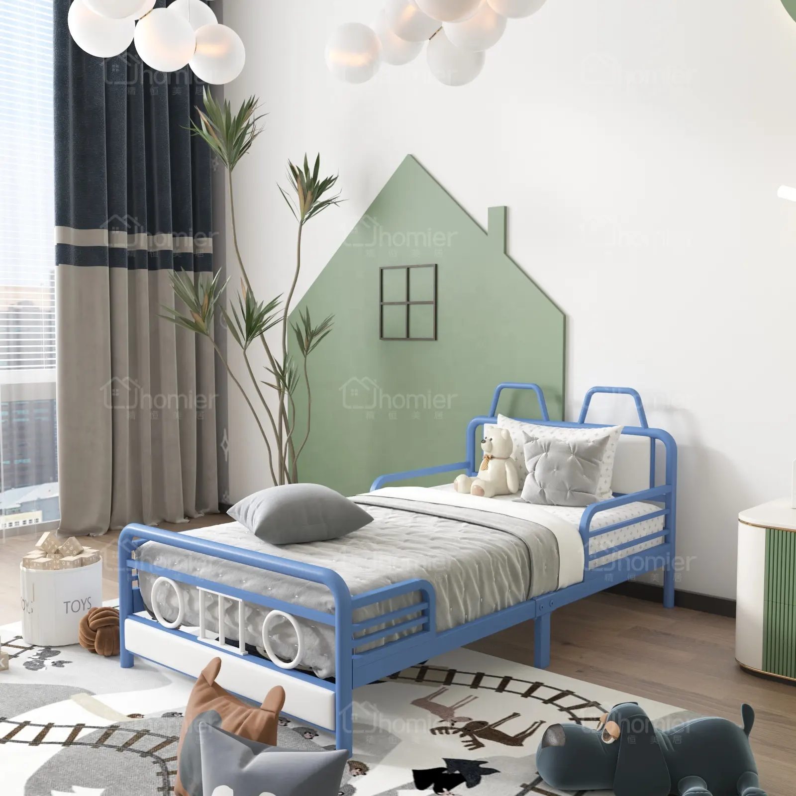 새로운 디자인 공장 가격 어린이 가구 침대 어린이 금속 침대 프레임 싱글 침대