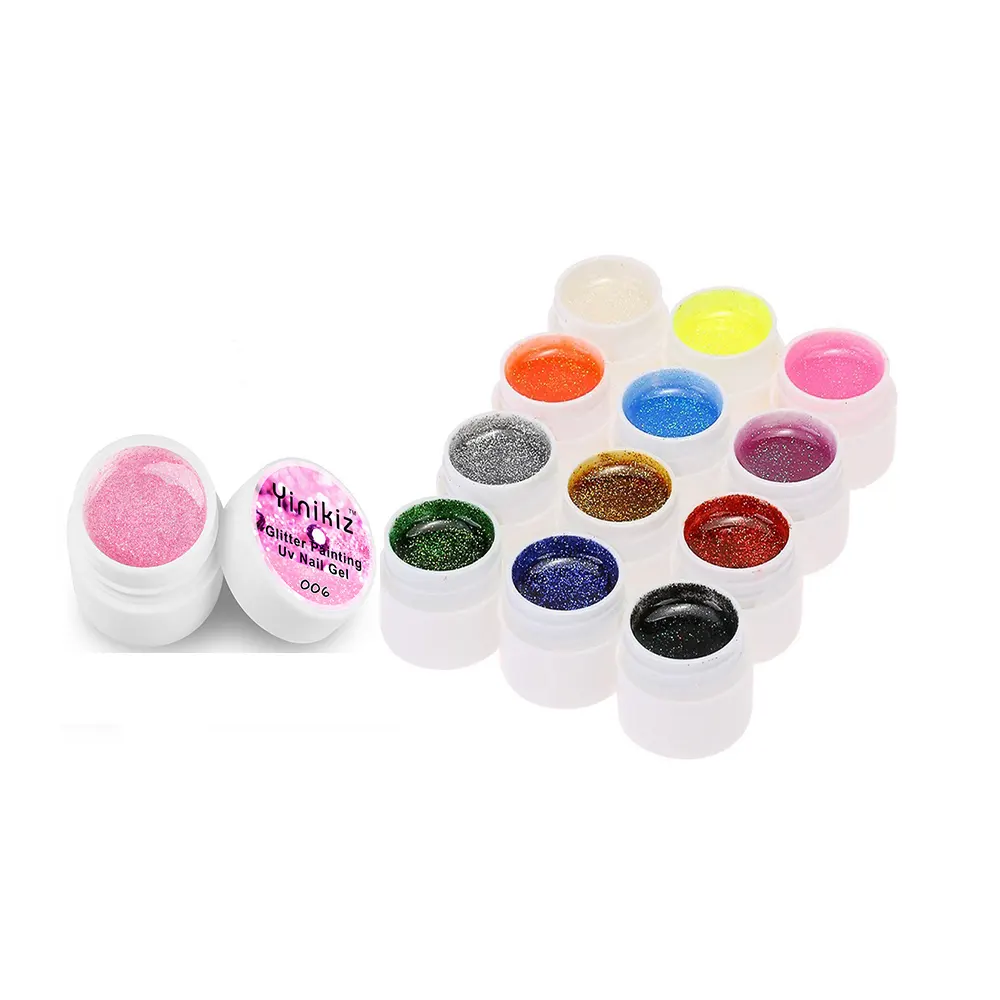 Yinikiz-Kit de Gel UV para uñas, 12 colores, 5ml, lentejuelas Led, sin etiqueta, OEM