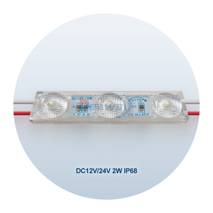 โมดูล LED 12V ระดับไฮเอนด์ IP68กันน้ำ SMD 3030 2W พร้อมเลนส์โมดูล LED 24V สำหรับสัญญาณ