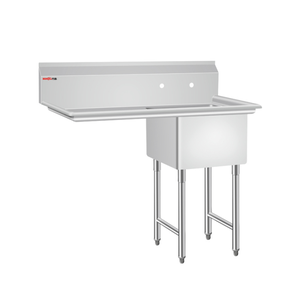 工业SUS201水槽台面商用餐厅厨房洗手盆不锈钢水槽台带板厂 - Product Image 4