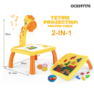 High Quality Drawing Board Intelligent Projection Painting Machine Kids <strong>Art</strong> Drawing Board LED Projector Table Toy