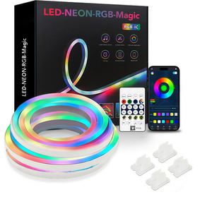 แถบไฟ LED สีฝันไฟนีออน5V rgbic 33 LEDs/M IP67สีริบบิ้น LED กันน้ำควบคุมผ่านแอปบลูทูธ - Product Image 1