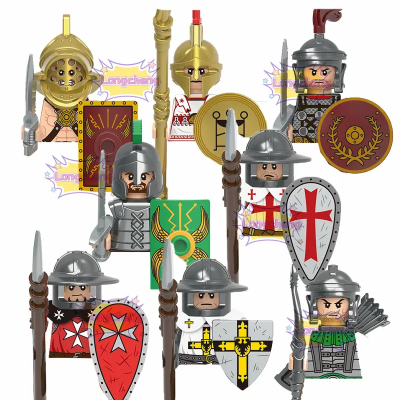 X0320 blocs médiévaux armée général chevalier légion romaine soldats troupes de garde Rome Mini jouets blocs de construction figurines d'assemblage
