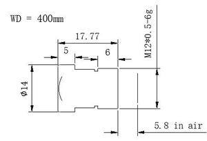Zhongwei 0.1% การบิดเบือนต่ำ M12 S MOUNT 6ล้านพิกเซล F5.6 2/3 "FOV น้ำหนักเบาเลนส์20mm - Product Image 6