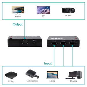 高品質HDMIスイッチ3ポートHDCP1.43D 12ビット3X1IRリモート自動UltraHDRGB 10.2Gbps 4K30Hz HDTV PCS用ビデオスイッチャー - Product Image 5