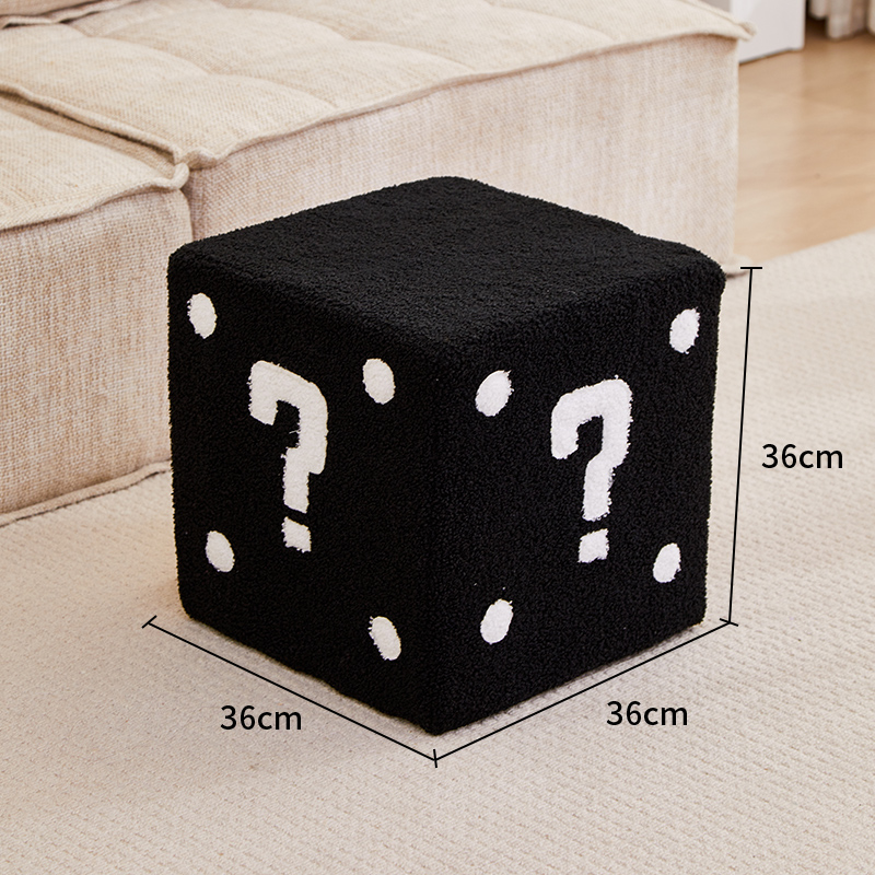 Question mark stool - large black