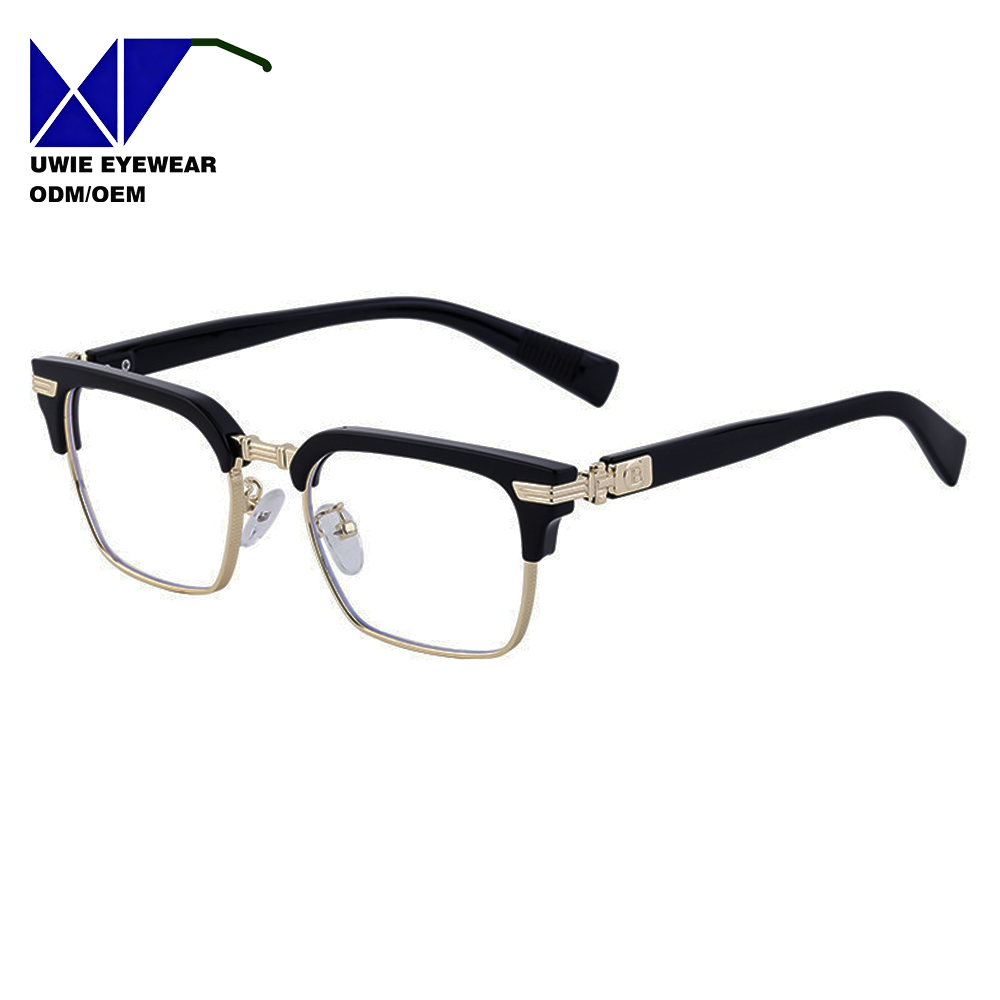 Black frame with white lenses