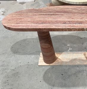 OEM ODM โต๊ะคอนโซลเคลื่อนที่สีแดง travertine โต๊ะทางเข้าห้องโถงแบบโมเดิร์น - Product Image 3