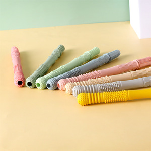 Hot bán BPA free mềm máy rửa chén an toàn Silicone mọc răng Đồ chơi nhai rơm cho trẻ sơ sinh và trẻ mới biết đi cấp thực phẩm bé teethers - Product Image 3