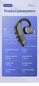 X30 Newest Earhook Wireless Headset TWS One Ear Single Bluetooth 5.4 Earphone - Product Image 6