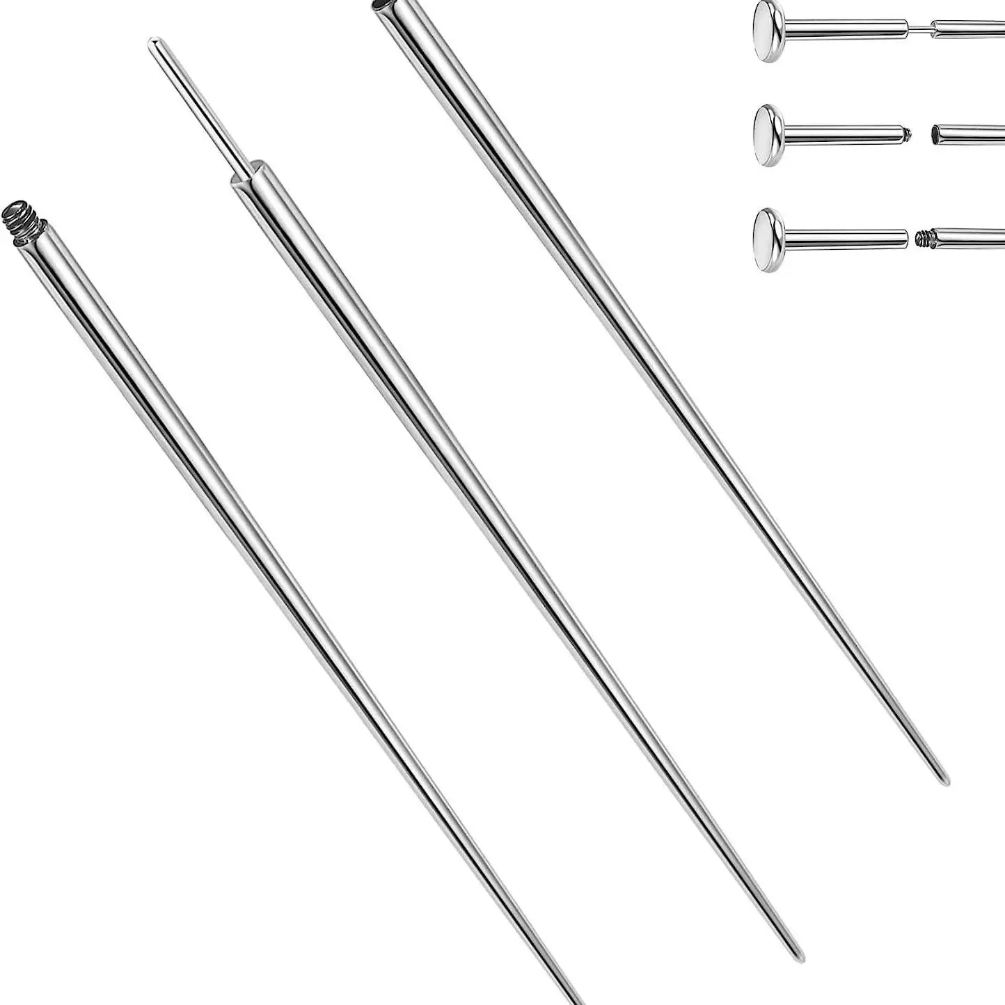 WANTI 316L Aço Cirúrgico 14G/16G/18G/20G Pino de Inserção para Threadless Jóias Nostril Piercing Taper Empurrar no Corpo Piercings Muito