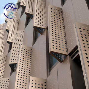 Sistema di rivestimento della facciata di costruzione personalizzato con rivestimento in alluminio per esterni con schermo perforato e taglio Laser - Product Image 6
