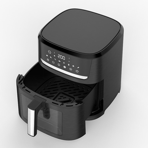 Control de temperatura digital de un toque, pantalla LCD, horno de freidora sin aceite, freidoras de aire eléctricas visibles de vidrio cuadradas comerciales - Product Image 4