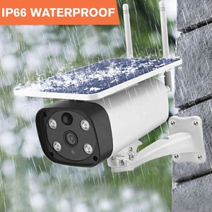 Cámara de seguridad alimentada por energía solar 2k hd para exteriores, sistema de vigilancia cctv con detección de movimiento, 3 cámaras infrarrojas led ir