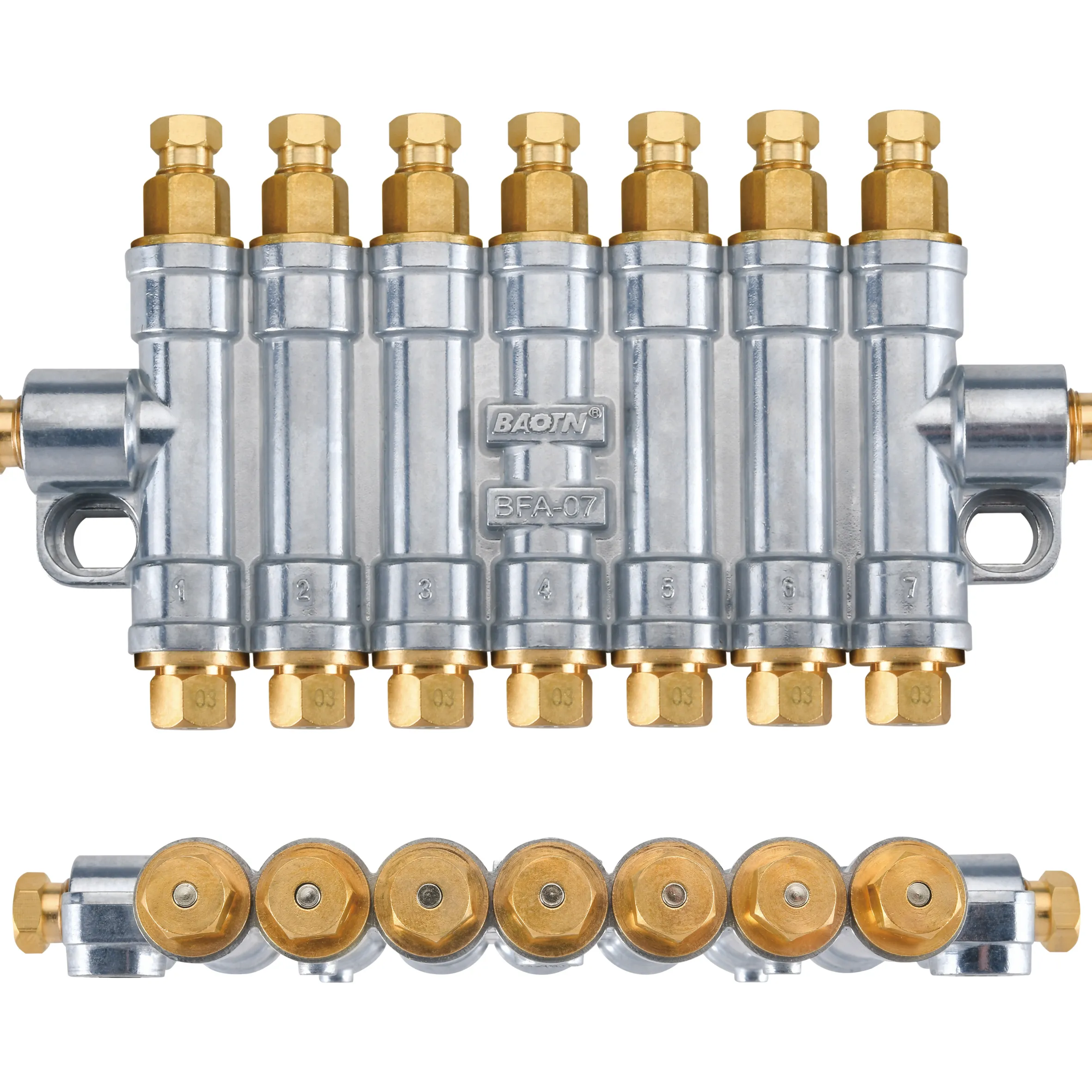 Distribuidor de aceite de volumen fino BAOTN Distribuidor de descompresión cuantificado BFA con 7 salidas para torno cnc