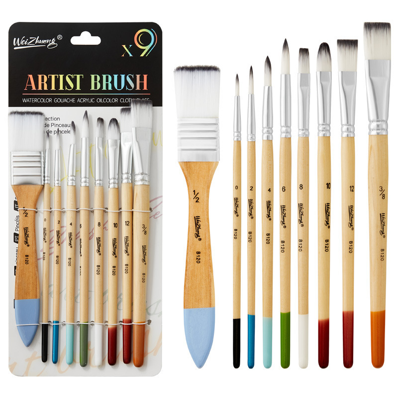 9-piece multifunctional paintbrush set