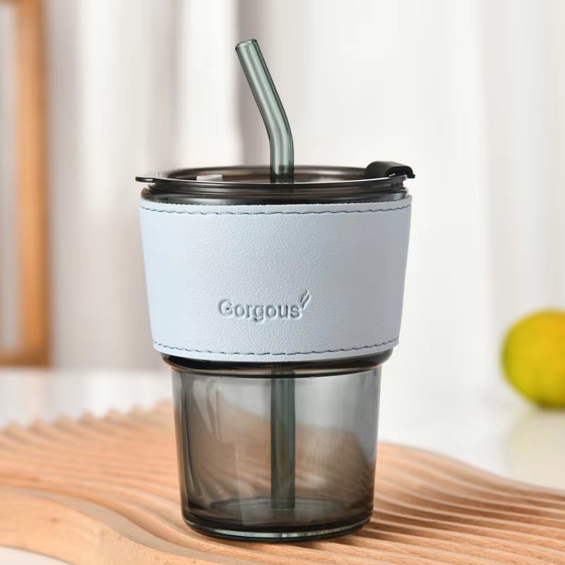 Taza Gris Humo + Funda Azul